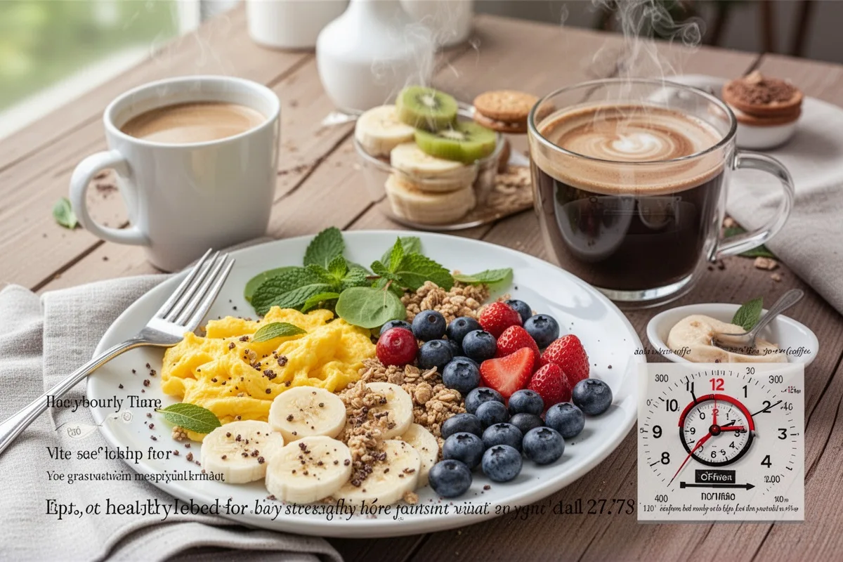 healthy breakfast with coffee proper coffee timing nutritious morning meal