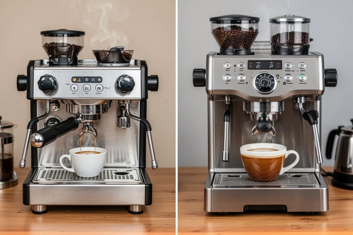 manual espresso machine vs automatic comparison different types side by side