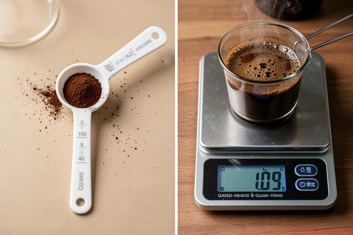 coffee measurement spoon vs digital scale comparison coffee brewing accuracy
