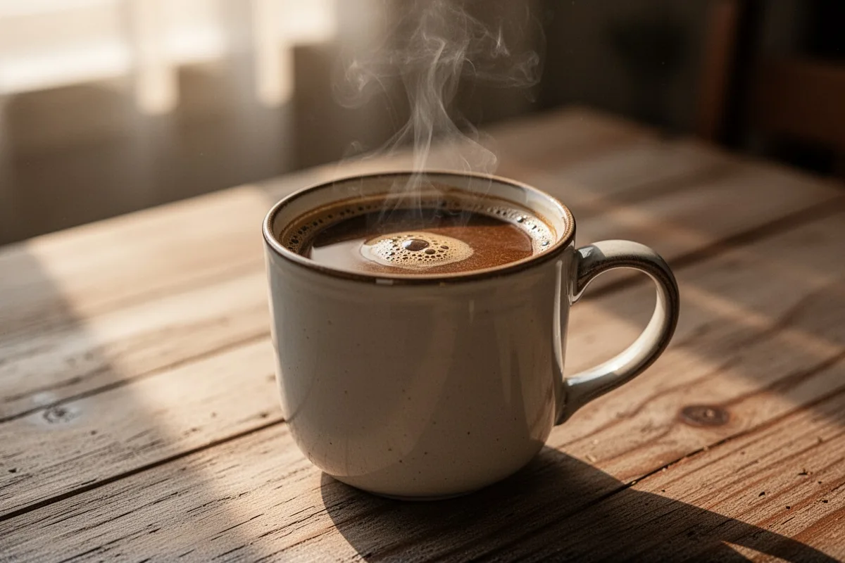 decaf coffee in mug morning calm relaxing coffee experience without caffeine