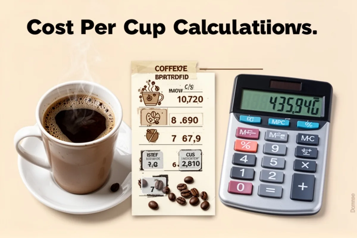 cost per cup calculation concept coffee and calculator budget coffee