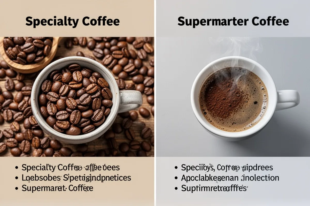 specialty coffee beans vs supermarket coffee comparison quality difference