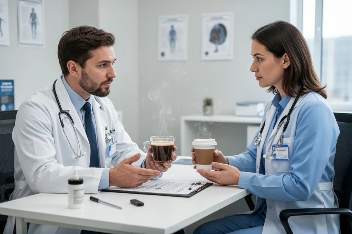 doctor consultation coffee allowed concept medical advice and coffee